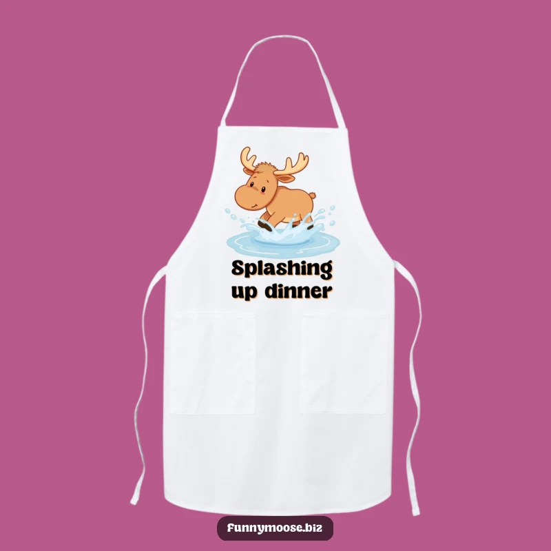 Funny Kawaii Moose Apron - Joyful Splash Kitchen Fun, Perfect Humorous Gift