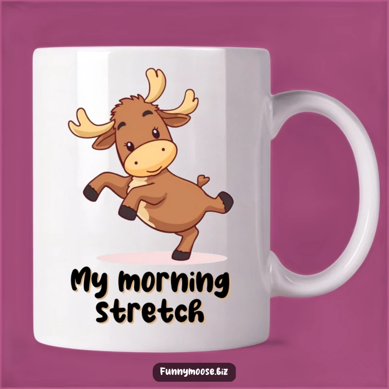 Funny Kawaii Moose Cartwheel Mug: Clumsy Yet Happy Humor Gift