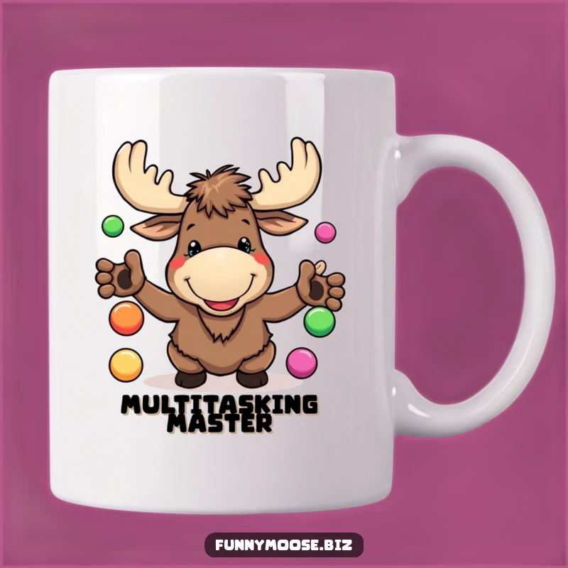 Funny Kawaii Moose Mug - Goofy Juggler Design, Perfect Humorous Gift