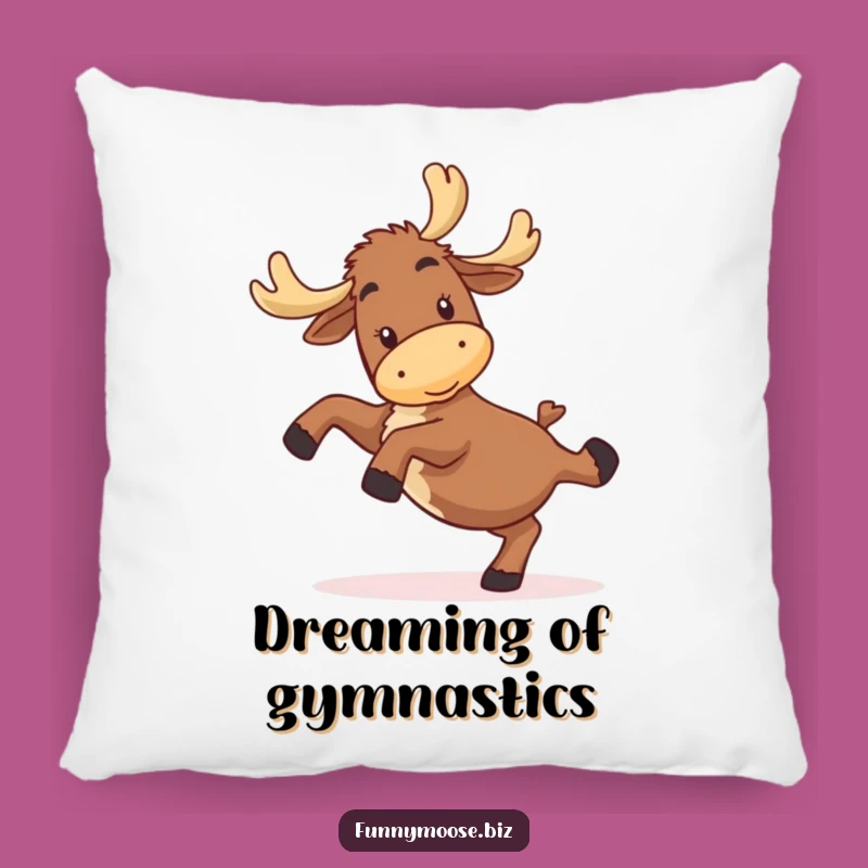 Funny Kawaii Moose Cartwheel Pillow: Comfy & Hilarious Decorative Accent