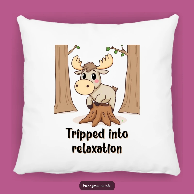 Funny Kawaii Moose Tripping Pillow: Comfy Cuddles with a Side of Laughs!
