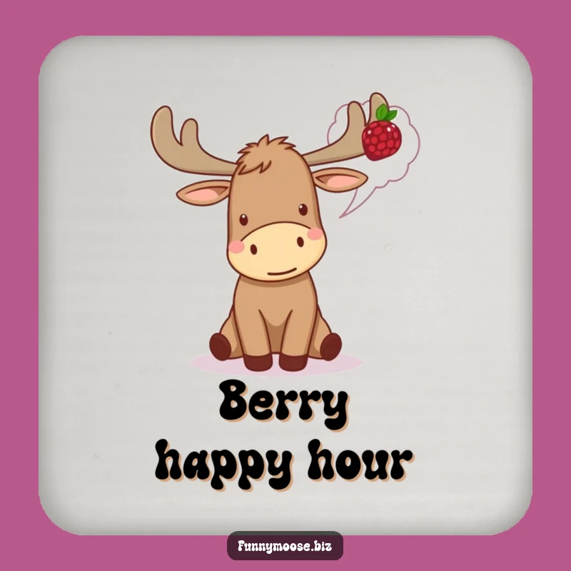 Funny Kawaii Moose Coasters - Berry Dream Protection, Humorous Set