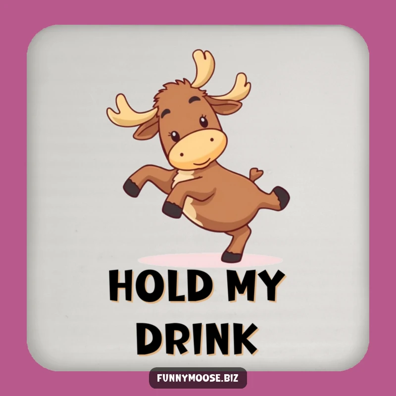 Funny Kawaii Moose Cartwheel Coaster: Protect Surfaces with Cartoon Charm