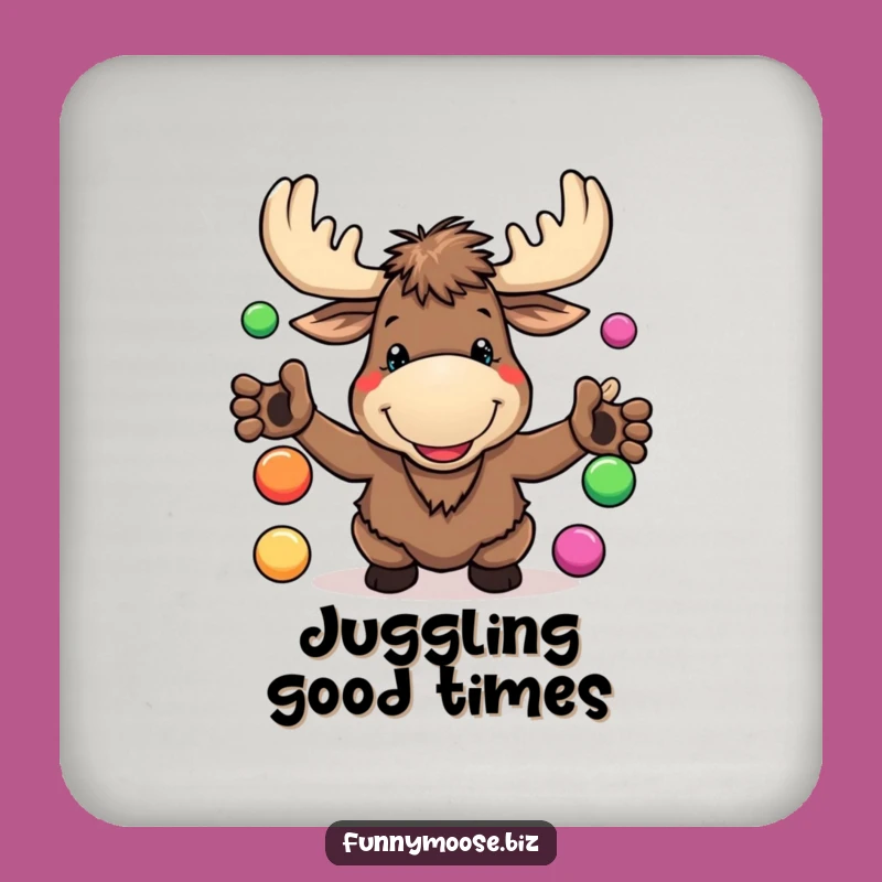 Funny Kawaii Moose Coasters - Goofy Juggling Protection, Humorous Set