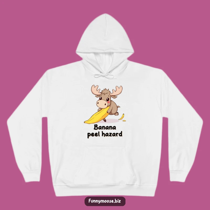 Funny Moose Hoodie: Clumsy Kawaii Comfort, Surprised Moment, Humorous Gift