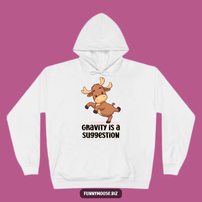 Cozy Funny Kawaii Moose Cartwheel Hoodie: Warm & Hilarious Comfort Gift