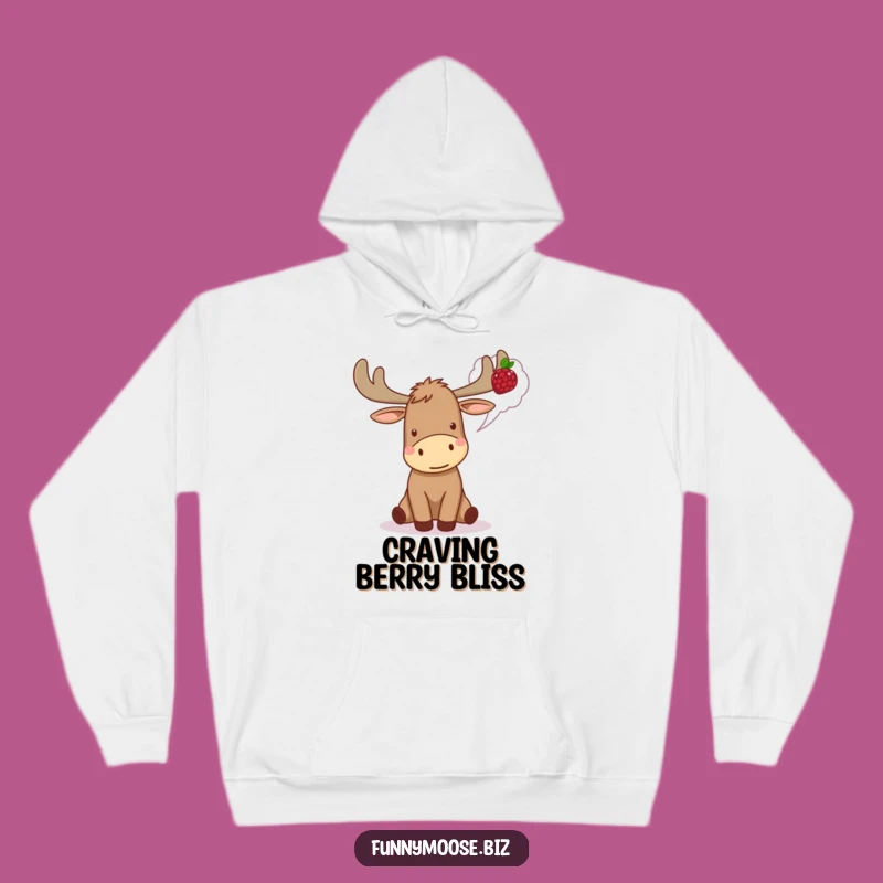 Funny Kawaii Moose Hoodie - Berry Dream Comfort, Hilarious Gift