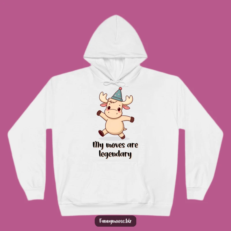 Cozy Funny Kawaii Moose Hoodie - Wobbly Dance Sweatshirt Gift