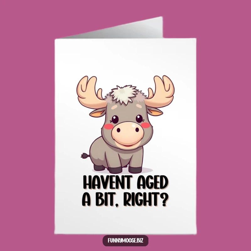 Free Printable Kawaii Moose Birthday Card: Funny Raspberry Moose Downloadable Gift