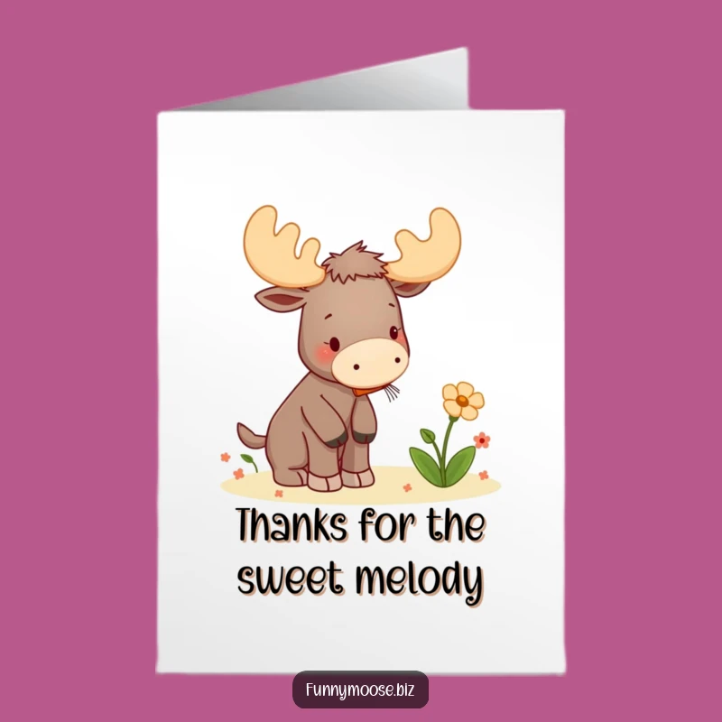 Free Printable Thank You Card: Musical Moose Thanks - Downloadable Funny Gift