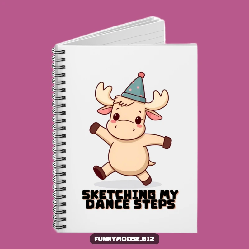 Funny Kawaii Moose Notebook - Wobbly Dance Journal for Ideas Gift