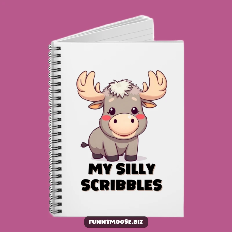Funny Kawaii Moose Raspberry Notebook: Jot Down Your Cheeky Thoughts!