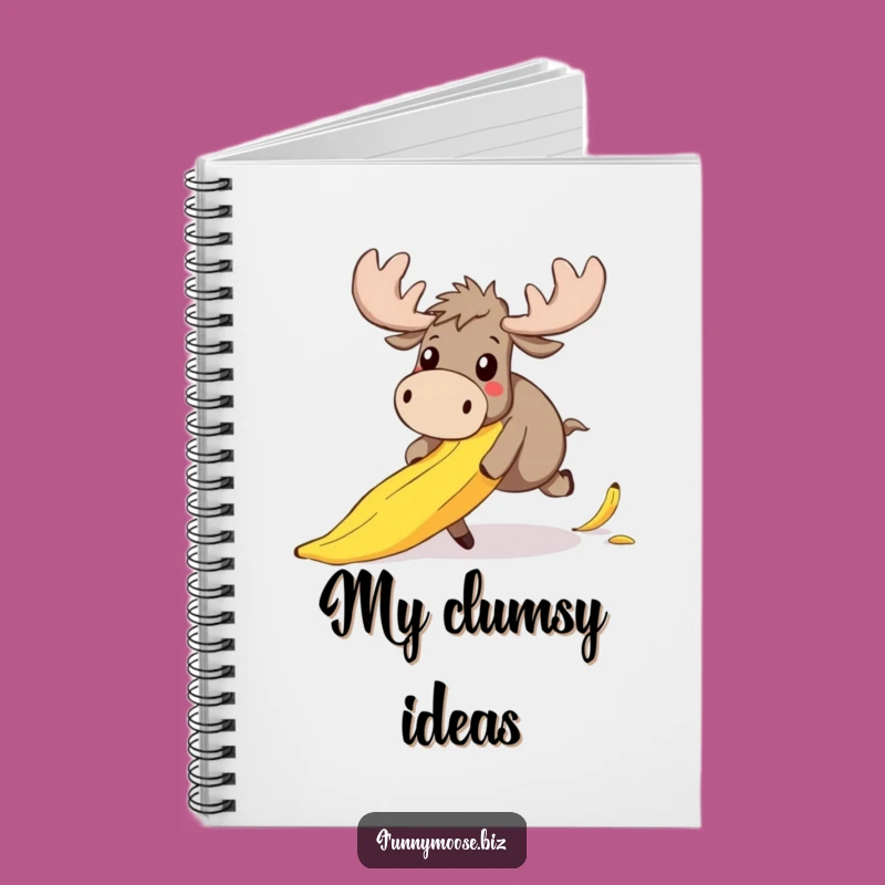Funny Moose Notebook: Clumsy Kawaii Jotter, Surprised Notes, Humorous Gift