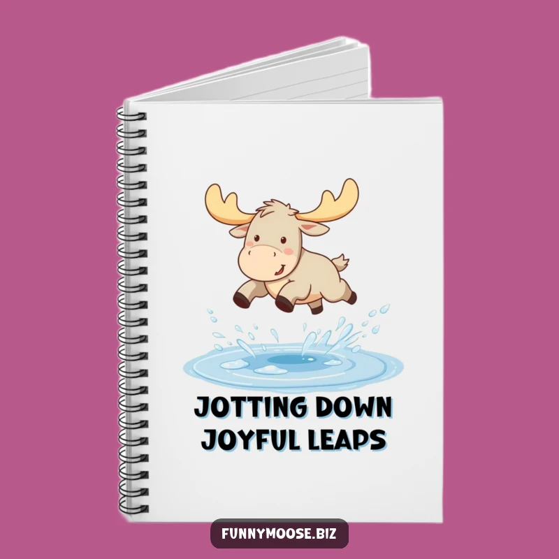 Funny Kawaii Moose Notebook - Puddle Jump Journal Gift