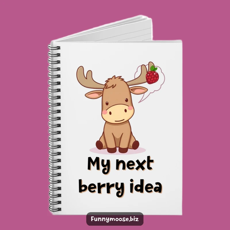 Funny Kawaii Moose Notebook - Berry Dreams, Perfect Humorous Journal