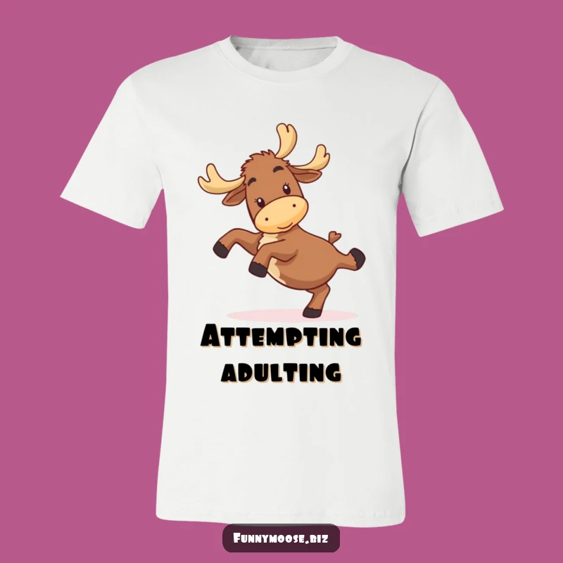 Funny Kawaii Moose Cartwheel T-Shirt: Clumsy Joyful Adventure Apparel Gift