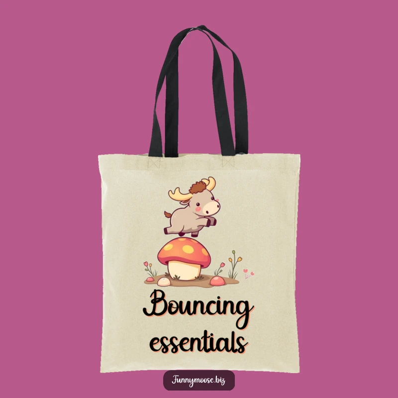 Funny Kawaii Moose Mushroom Bounce Tote Bag: Carry Your Fun Wherever You Go!