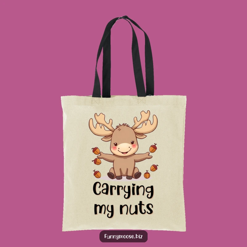 Funny Kawaii Moose Juggling Tote Bag: Carry Woodland Joy Everywhere