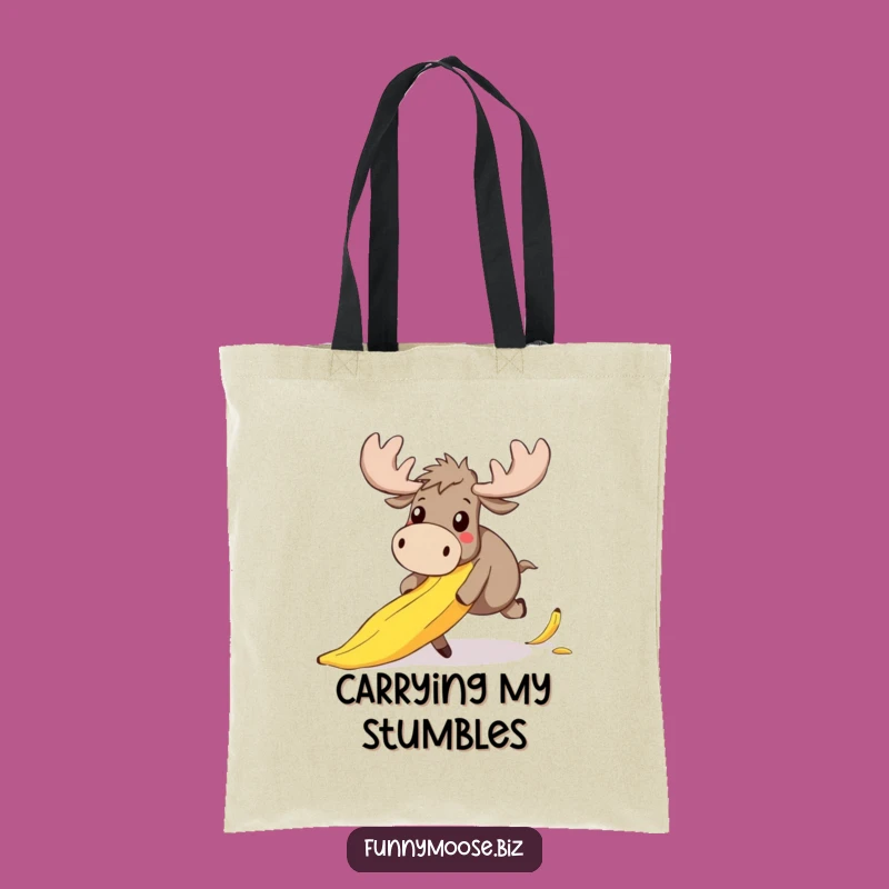 Funny Moose Tote Bag: Clumsy Kawaii Carrier, Surprise Style, Humorous Gift